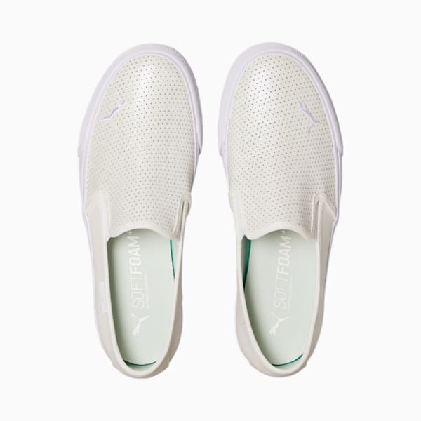 Bari Cat Shimmer Women's Slip-On Shoes, Marshmallow-Puma White, extralarge
