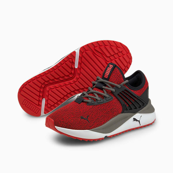 Pacer Future Knit Kid's Sneakers, High Risk Red-Puma Black, extralarge-IND