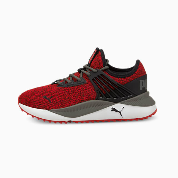 Pacer Future Knit Kid's Sneakers, High Risk Red-Puma Black, extralarge-IND