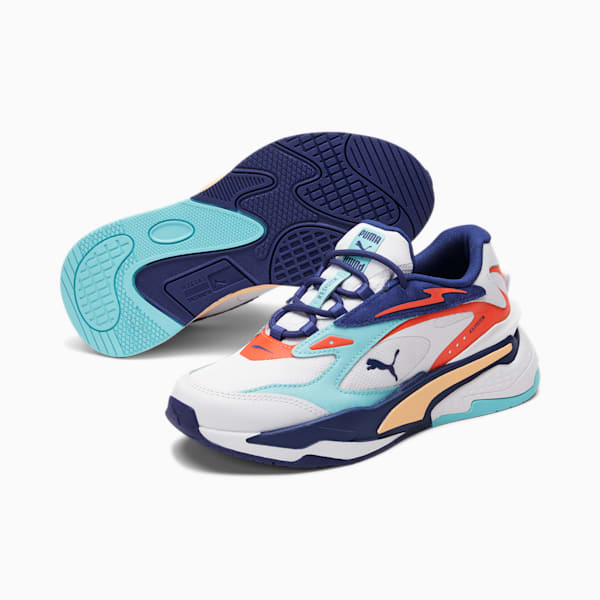 RS-Fast Courtside Sneakers JR, Puma White-Angel Blue-Elektro Blue, extralarge