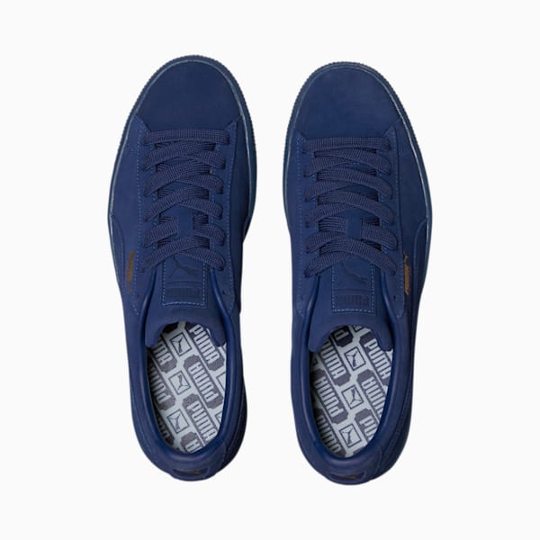 Suede Classic Mono Gold Men's Sneakers, Elektro Blue-Gold, extralarge