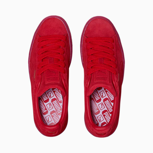 Suede Classic Mono Gold Sneakers JR, Barbados Cherry-Gold, extralarge