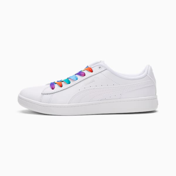 PUMA Vikky v2 Rainbow Sneakers JR, Puma White-Puma White-Silver, extralarge