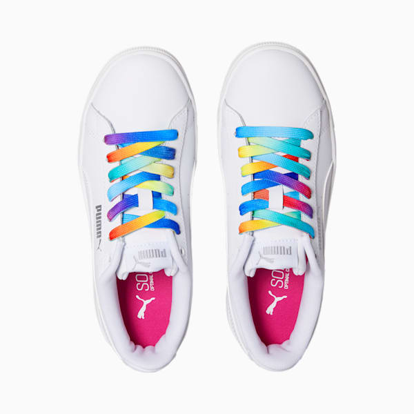 PUMA Vikky v2 Rainbow Sneakers JR, Puma White-Puma White-Silver, extralarge