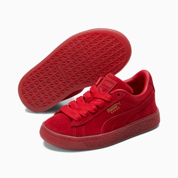 Suede Classic Mono Gold Little Kids' Shoes, Barbados Cherry-Gold, extralarge
