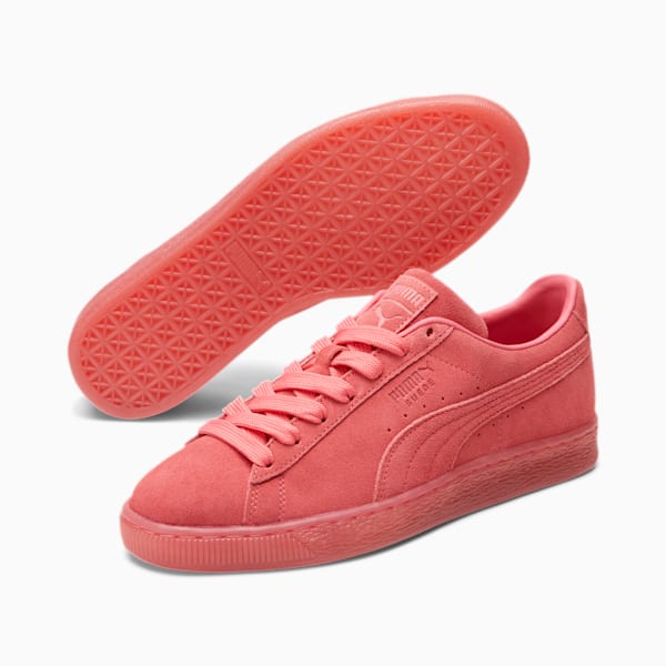Suede Classic Mono Iced Women's Sneakers, Sun Kissed Coral, extralarge