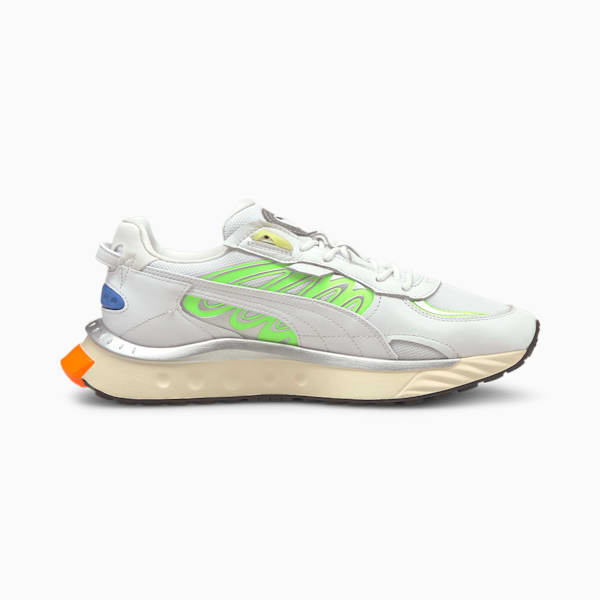 Wild Rider Techno Men's Sneakers, Puma White-Green Glare, extralarge