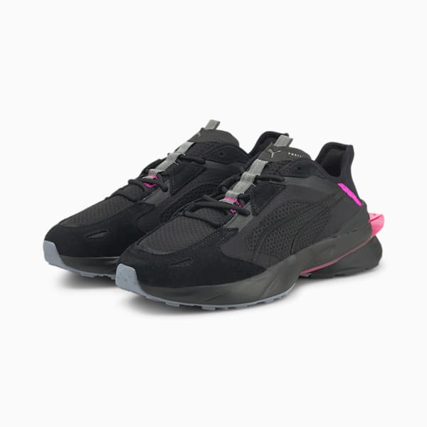 PUMA x PWRFRAME OP-1 Cyber Unisex Sneakers, Puma Black-Puma Aged Silver-Fluo Pink, extralarge-AUS