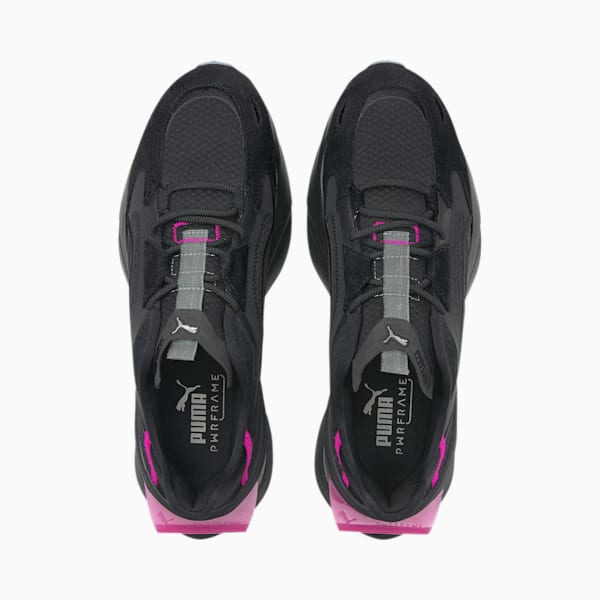 PUMA x PWRFRAME OP-1 Cyber Unisex Sneakers, Puma Black-Puma Aged Silver-Fluo Pink, extralarge-AUS