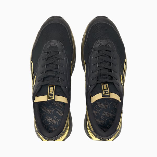 Cruise Rider Metal Women's Sneakers, Puma Black-Puma Team Gold, extralarge