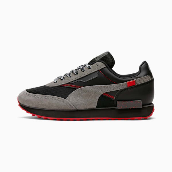 Future Rider Airplane Mode Men's Sneakers, Puma Black-CASTLEROCK-High Risk Red, extralarge