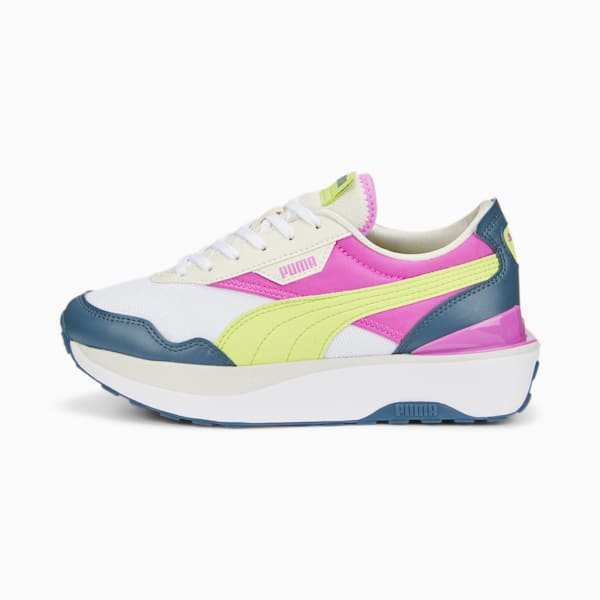 Cruise Rider Flair Women's Sneakers, Puma White-Light Lime, extralarge-IND