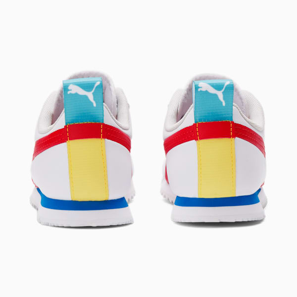 Roma Game Little Kids' Shoes, Puma White-High Risk Red-Puma Black, extralarge