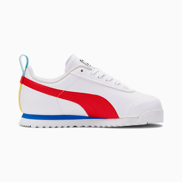 Roma Game Little Kids' Shoes, Puma White-High Risk Red-Puma Black, extralarge