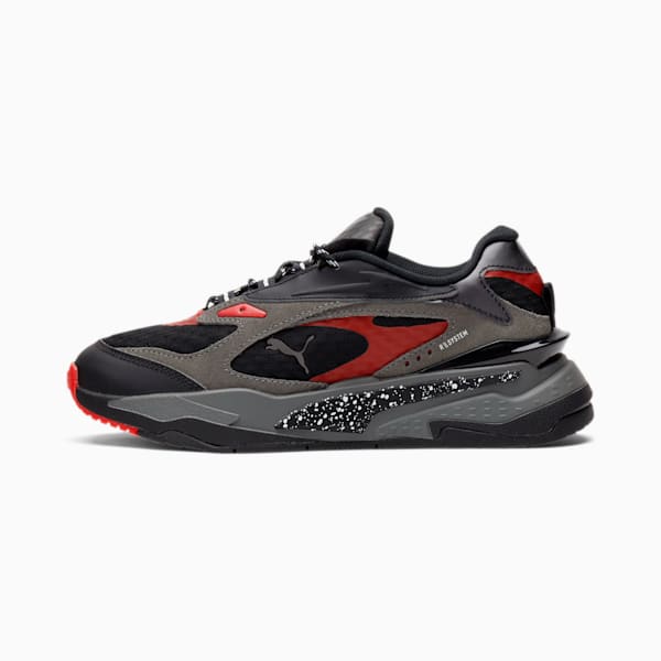 RS-Fast Airplane Mode Sneakers JR, Puma Black-CASTLEROCK-High Risk Red, extralarge