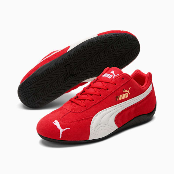 Speedcat LS Women's Driving Shoes, High Risk Red-Puma White, extralarge