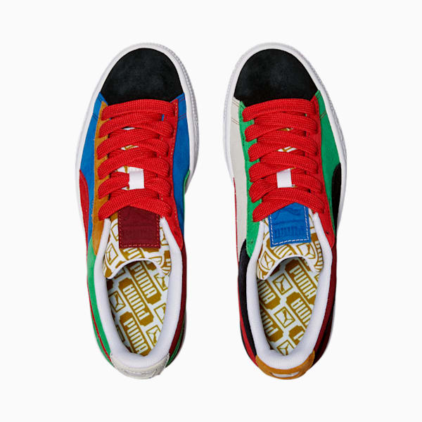 Suede Classix Sneakers Big Kids, Puma Black-High Risk Red-Puma Royal-Kelly Green, extralarge