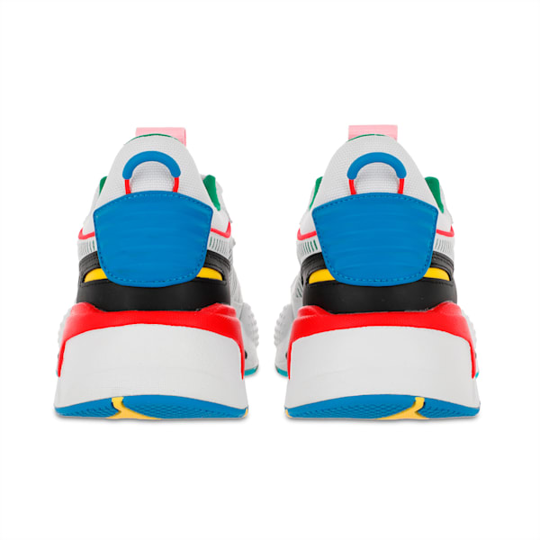 Tenis RS-X International Games, Puma White-High Risk Red-French Blue-Empire Yellow, extralarge