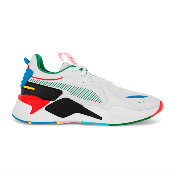Tenis RS-X International Games, Puma White-High Risk Red-French Blue-Empire Yellow, extralarge