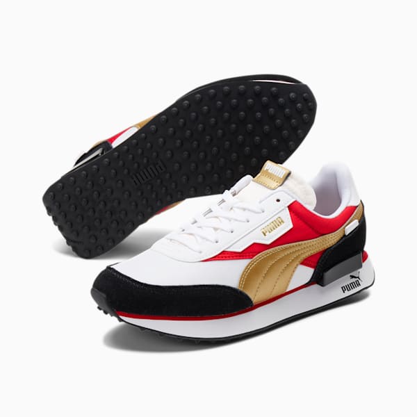 Future Rider Varsity Women's Sneakers, Puma White-Puma Team Gold-Puma Black, extralarge