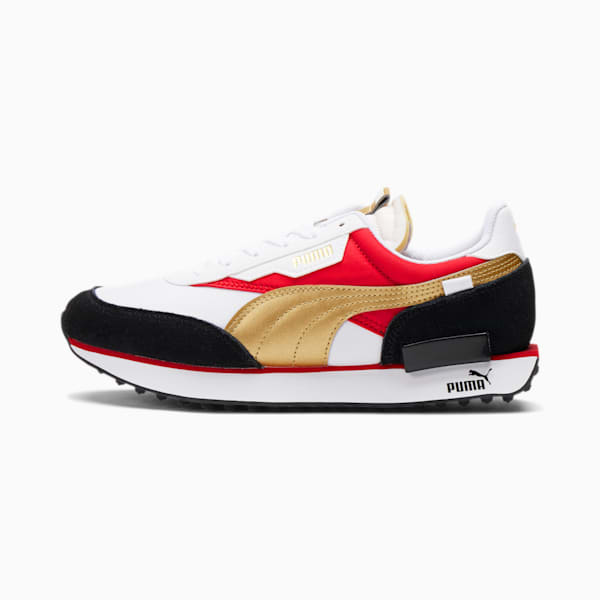 Future Rider Varsity Women's Sneakers, Puma White-Puma Team Gold-Puma Black, extralarge