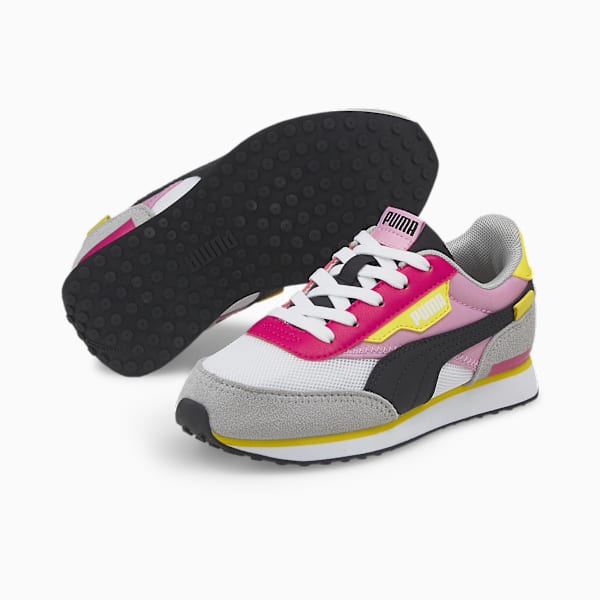 Future Rider Splash Kids' Trainers, Puma White-PRISM PINK, extralarge