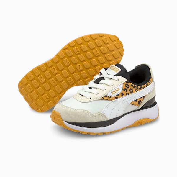Cruise Rider Roar Girl's Sneaker, Puma White-Mineral Yellow, extralarge-IND