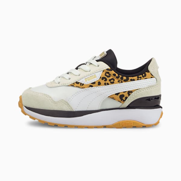 Cruise Rider Roar Girl's Sneaker, Puma White-Mineral Yellow, extralarge-IND