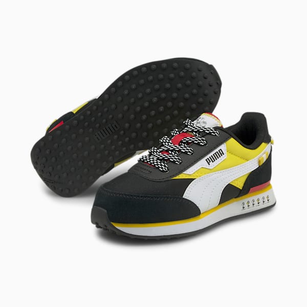 PUMA x PEANUTS Future Rider Kid's Sneakers, Puma Black-Maize, extralarge-IND