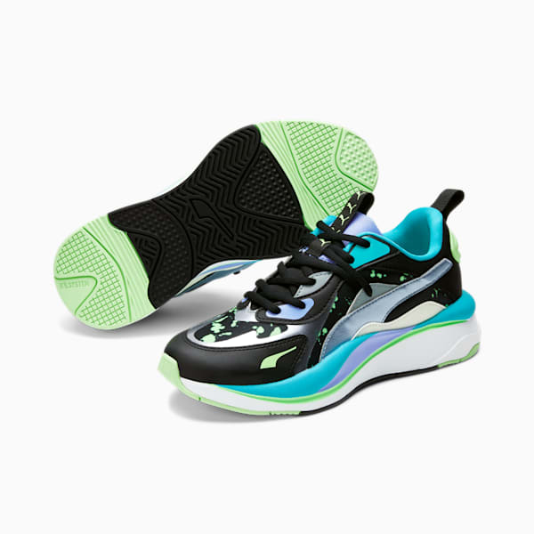 RS-Curve GID Women's Sneakers, Black-Silver-Elektro Green, extralarge
