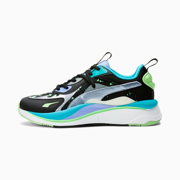 RS-Curve GID Women's Sneakers, Black-Silver-Elektro Green, extralarge