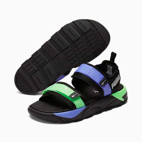 RS-Sandal GID Women's Sandals, Puma Black-Elektro Purple-Elektro Green, extralarge