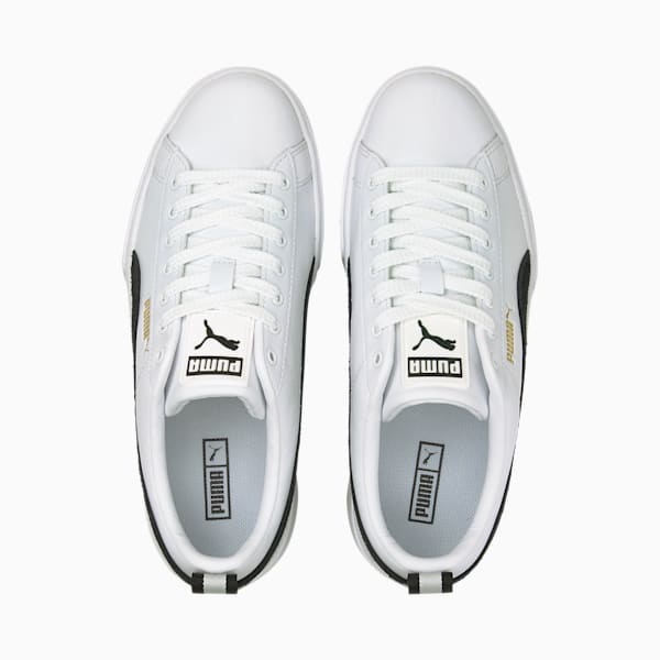 Mayze Leather Women's Sneakers, Puma White-Puma Black, extralarge-AUS