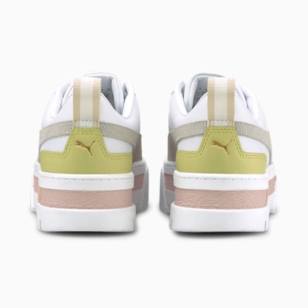 Mayze Leather Women's Sneakers, Puma White-Lotus, extralarge