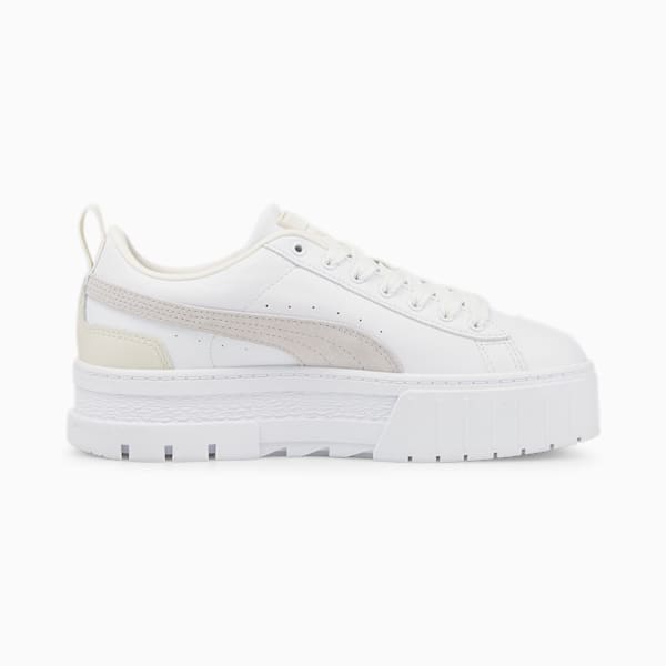 メイズ レザー ウィメンズ スニーカー, Puma White-Nimbus Cloud-Puma Team Gold