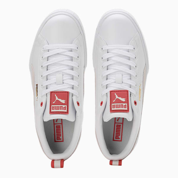 Mayze Leather Women's Sneakers, PUMA White-Vapor Gray-Heartfelt, extralarge-IND