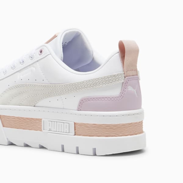 Mayze Leather Women's Sneakers, PUMA White-Rose Quartz, extralarge-IND