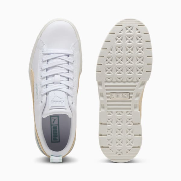 ウィメンズ メイズ レザー スニーカー, PUMA White-Modern Mint, extralarge-JPN
