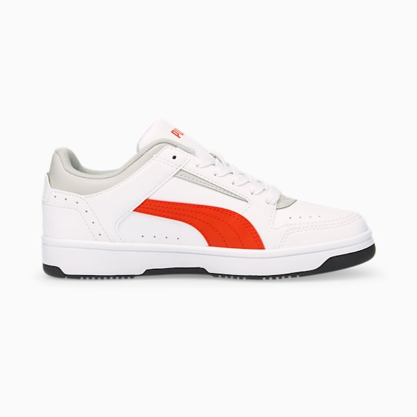 Rebound Joy Low Big Kids Sneakers, Puma White-Puma White-Cherry Tomato-Gray Violet, extralarge