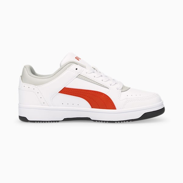 Tenis para Adolescente Rebound Joy Low, Puma White-Puma White-Cherry Tomato-Gray Violet, extralarge