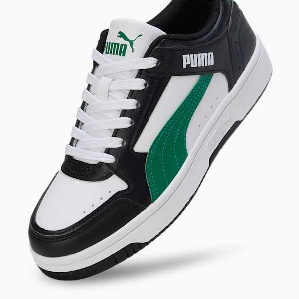 Rebound Joy Youth Sneakers, PUMA White-Archive Green-PUMA Black, extralarge-IND