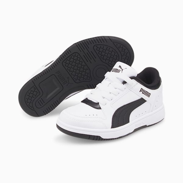 Rebound Joy Low Little Kids' Shoes, Puma White-Puma Black, extralarge