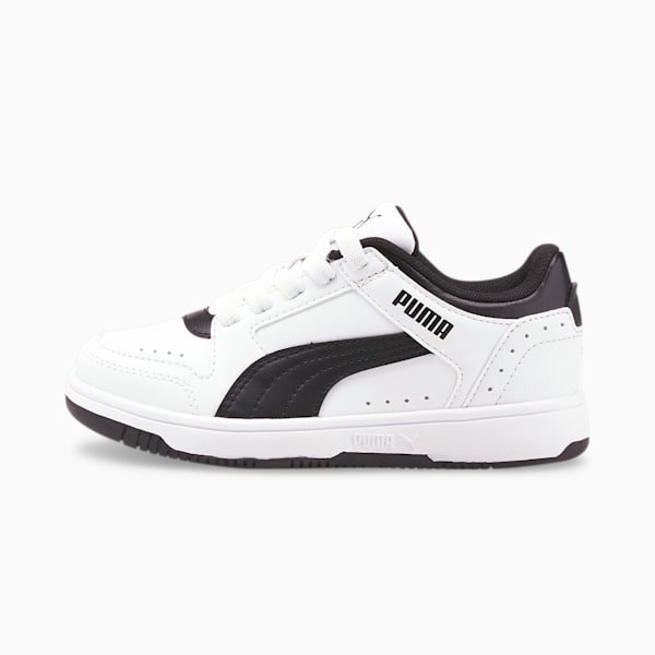 Rebound Joy Low Little Kids' Shoes, Puma White-Puma Black, extralarge