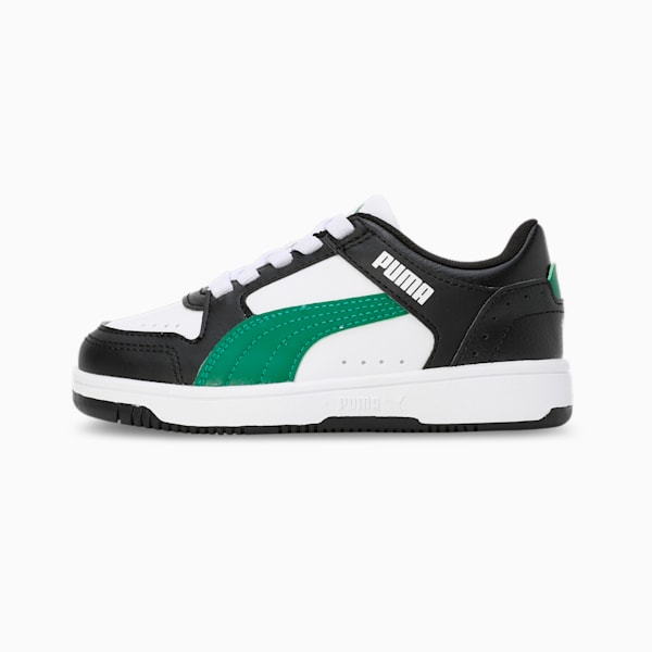 Rebound Joy Kids' Sneakers, PUMA White-Archive Green-PUMA Black, extralarge-IND