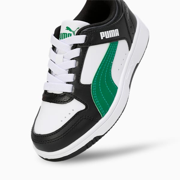 Rebound Joy Kids' Sneakers, PUMA White-Archive Green-PUMA Black, extralarge-IND