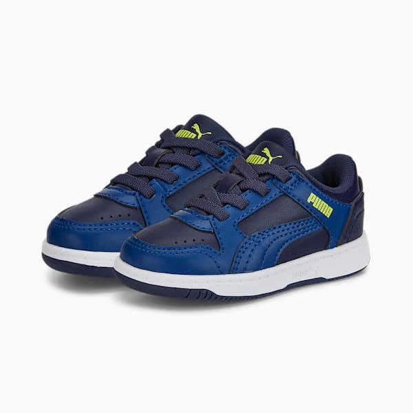 Tenis para bebé Rebound Joy Low AC, Peacoat-Blazing Blue-Light Lime, extralarge