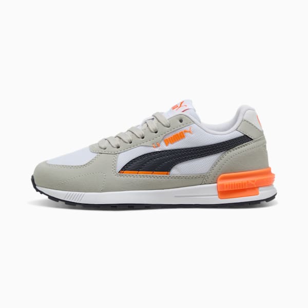 Espadrilles Graviton, grands enfants, PUMA White-New Navy-Glacial Gray-Orange Glo, extralarge