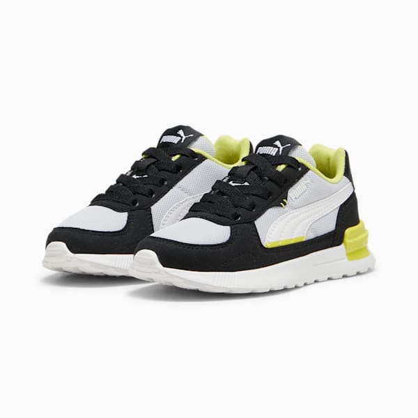 Graviton Little Kids' Sneakers, Silver Mist-PUMA White-PUMA Black-Lime Sheen, extralarge