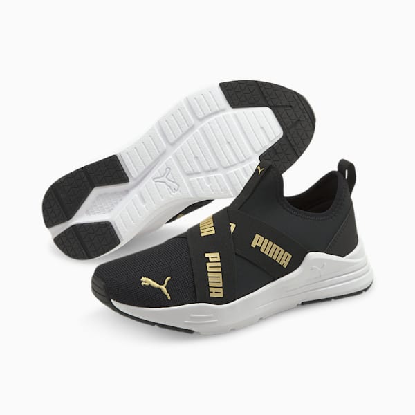 Chaussures à enfiler Wired Run Enfant et Adolescent, Puma Black-Puma Team Gold, extralarge