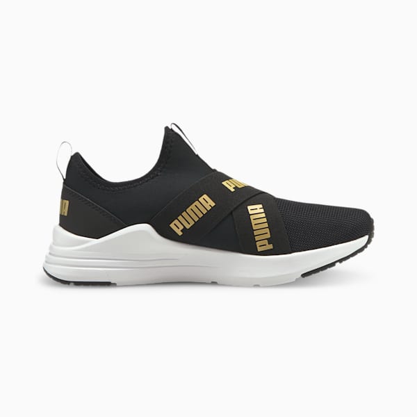 Wired Run Slip-On Shoes Big Kids, Puma Black-Puma Team Gold, extralarge